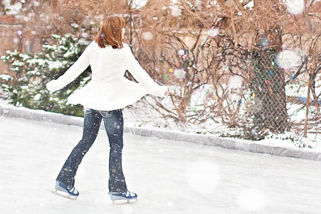  the exhilaration of winter fun with a lively image of a bustling outdoor ice skating rink