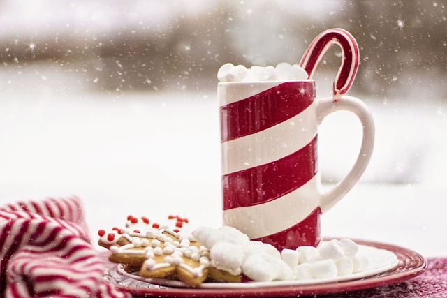  the cozy ambiance of a winter sleepover with an enchanting image of a rustic hot cocoa bar